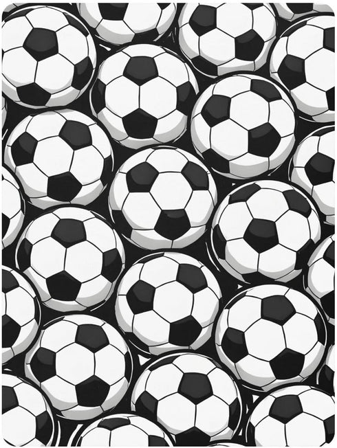 CZXW 52" 28" Soccer Balls Black White Crib Sheets Fitted x Natural Cotton Soft & Breathable for Baby Crib Mattress