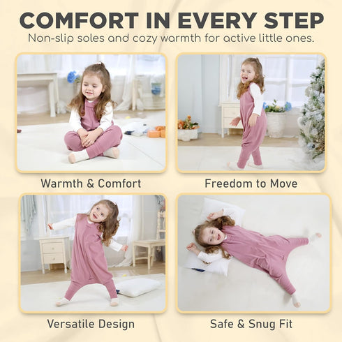 2T, 0.5 3-Pack Mama Cheetah Toddler Sleep Sack with Feet TOG Organic Cotton Baby Wearable Blankets with Legs, Baby