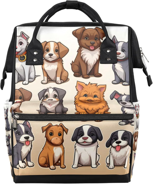 Hsnar Cartoon Dog Cute Waterproof Diaper Bag Backpack Large Capacity Baby Bag with