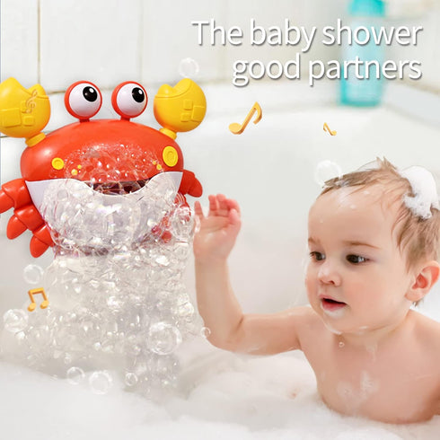 Deejoy Crab Bubble Bath Maker, Blows Bubbles and Plays 12 Children’s Songs, Bath Bubble Machine for Kids (Red)