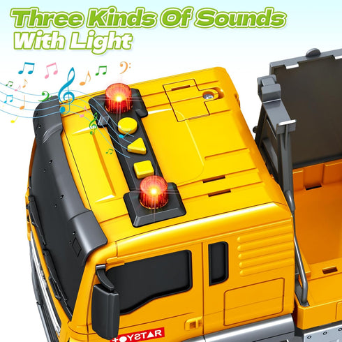 3 4 5 6 7 8 Bstoyder Kids Toys for Years Old Boys, Large Excavator Truck Toy with Lights, Sounds, Toddler Friction