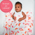 Baby Blanket, 100% Organic Cotton Muslin Swaddle Blanket, Soft Baby Girl Blanket 47 x 47 Inches, Newborn Blanket for Girls, Baby Essentials, Registry (Pink Boot Print) by LollyBanks