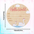 Lyreh 15cm/5.91in Birth Announcement Sign, Wooden Hello World Newborn Sign Welcome Baby Board Baby Name Plaque for Home