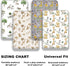 FIGEPO 4 Pack Set (Pack Safari Jungle Animals Neutral Unisex Fitted Nursery Baby Sheets Toddler Mattress Sheets