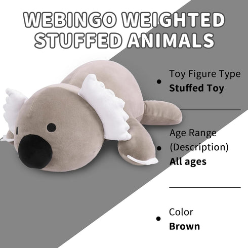 Weighted Stuffed Animals, 24" Weighted Koala Plush Toy, Soft Giant Plushie Gifts for Kids & Adults