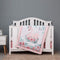 CribMATE 3 PCs Pink Floral Swan Themed Nursery Crib Bedding Set Baby Girl