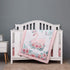 CribMATE 3 PCs Pink Floral Swan Themed Nursery Crib Bedding Set Baby Girl