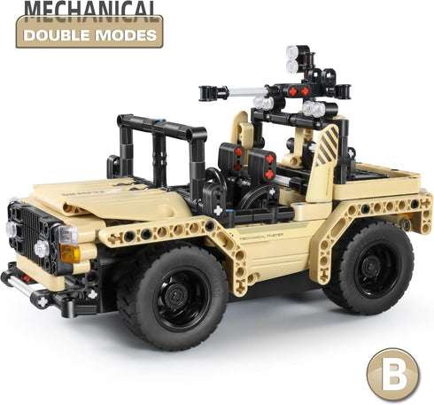 STEM Car Toy Building Kit - Remote Control 2in1 Armed Off-Roader for Age 6+, 370 Pcs DIY Engineering Toy