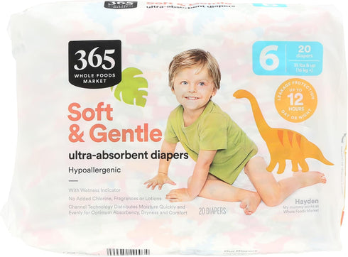 365 by Whole Foods Market, Soft & Gentle Size 6 Diapers with