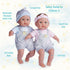 Berenguer Boutique 30050 TWINS - 15” Soft Body Baby Dolls - 12 Piece Gift Set with Open/Close Eyes