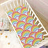 KICPOAY 39 27 Fitted Crib Sheets Colorful Rainbow Stretchy Portable Playard Sheets for Baby Toddler, Breathable Soft