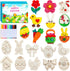 Worgree Easter Crafts for Kids, 36 Pcs DIY Wooden Magnets Art Craft