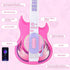 Set Set, deAO Kids Guitar and Microphone Play with Stand for Girls, Musical Guitar Play Adjustable Height Guitar Toys