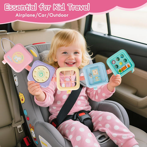 GRESEESM 1 1-3, 1st Montessori Toys for Year Old Girls Gifts, Toddler Busy Board, Baby Learning Travel Sensory Toys