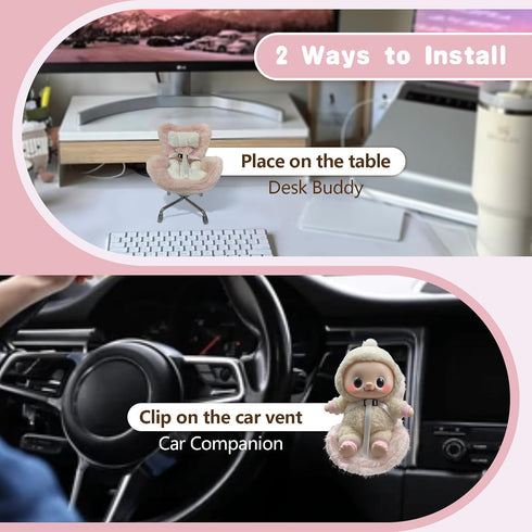 SwiftServ 38 inch Doll Car Seat for Figures, Fits Character Plushes, Blind Box Dolls & Vinyl Collectibles, Includes Air