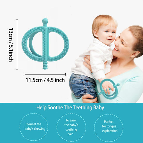 CFTONE 0-36 Baby Teething Toy, Nipple-Shaped with Easy-Hold Handle, Anti-Choking Design for Teething Relief, Teethers