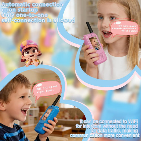 ToGuess Kids Video Walkie Talkies Toy (Pink-Blue)
