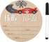 Penitue Baby Announcement Sign, 15cm/5.91in Wooden Hello World Newborn Bulletin Board with Pen