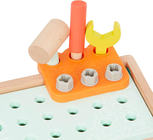 B. toys Fix ‘n’ Play Kit, Pretend Play Tool Box with Wooden Accessories, Carpenter Set for Kids 3 Years +