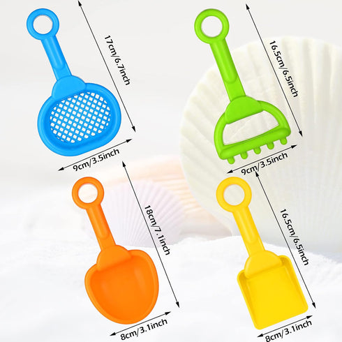 8 Summer Skylety Pieces Sand Shovels for Kids Colorful Plastic Rake Beach Sand Sifter Shovel for Planting Digging