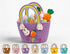 OXYEFEI Personalized Easter Basket for Kids,Custom Cute Easter Rabbit Carrot Cotton Woven