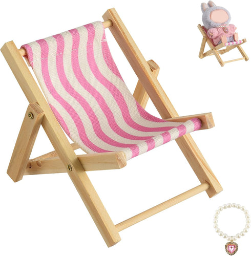 SYFLHYP Cute Doll Car Seat for Labubu, Premium Foldable Beach Lounger for 4-7in