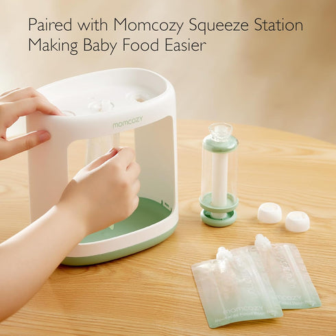 Momcozy Reusable Baby Food Pouches for Toddlers, BPA Free, Freezer Safe, Refillable, 10 Packs, 3.4-4oz