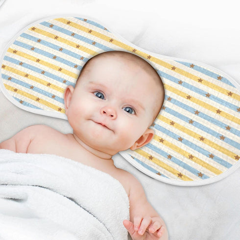 decor gift 4 Pack 22x11in Cotton Large Burp Cloths for Baby Soft Touch Pastel Retro Simple Stripe Yellow Baby Cloth
