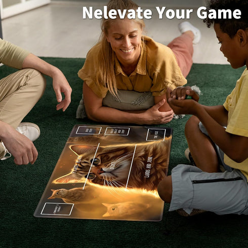 Cool Cat Card Game Mats, MTG Playmat & Mouse Pad, 24" x 14" Game Play Mat for Magic The Gathering and Anime TCG