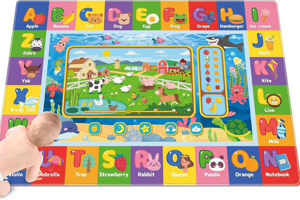 Baby Play Mat for Floor, Kids Playmat Baby Crawling Mat Educational Tummy