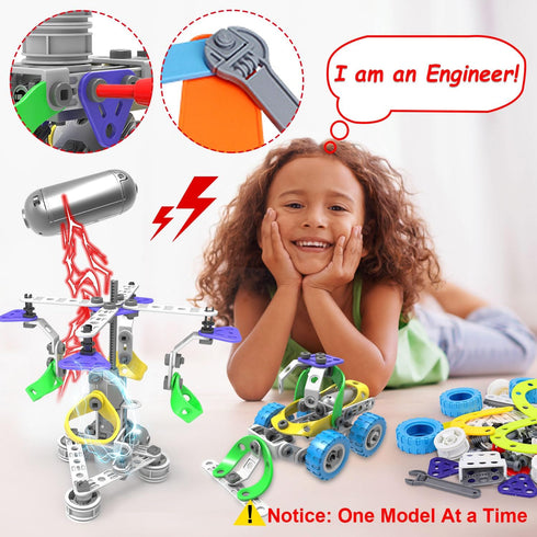 10 in 1 Electric STEM Toys for Boys & Girls Age 4-8, Birthday Gifts, Educational Building Toys for Kids