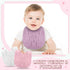 Frienda 8 Pcs Muslin Bibs, Baby Cotton Bandana Drool Bibs, 6 Absorbent Layers, Bulk for Boys Girls Newborn (Pink Purple