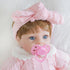 ENADOLL Lifelike Reborn Baby Doll, 16 Inch Realistic Girl with Pink Headband, Gift Set for Kids Age 3+