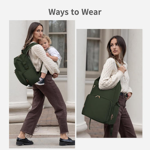 Backpack CEI-CEI Neoprene Diaper Bag with Insulated Pockets, Large Newborn Baby Maternity Bags Travel Tote
