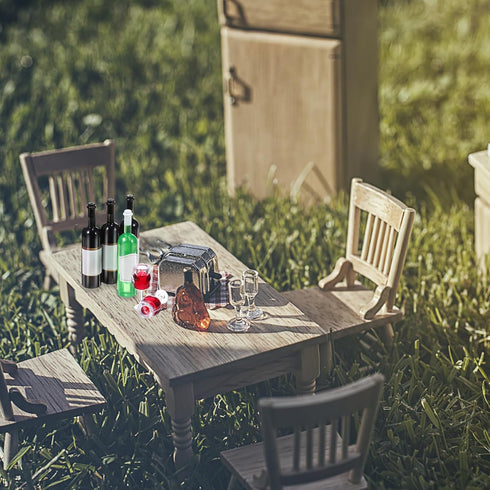 18Pcs Set NUOBESTY Mini Bottles Dollhouse Champagne Miniature Red Wine Bottle Mini Cocktail Glasses Drink Cups
