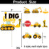 Wedec 162 1st 1 Pcs Construction Birthday Party Supplies Dump Truck One Tableware Includes Backdrop, Hanging Swirl