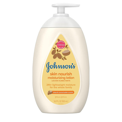 Johnson's Baby Skin Nourish Moisturizing Lotion - Dry Skin with Shea & Cocoa Butter, 16.9 Fl. Oz