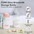 Free,6PCS (5oz,3 Gray+3 COMI Natural Glass Baby Bottle,Standard Neck Breastmilk Storage Bottle for Fridge,Breast Milk