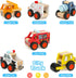 6Pcs Wooden Cars for Toddlers 1-3, Push and Go Vehicle Toys, Hand Push Car Toys for 1+ Year Old, Montessori Toys