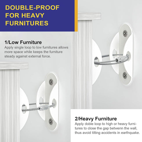 4our Kiddies 10 Pack Furniture Anchors for Baby Proofing, Anti Tip Wall Anchors for Child Safety