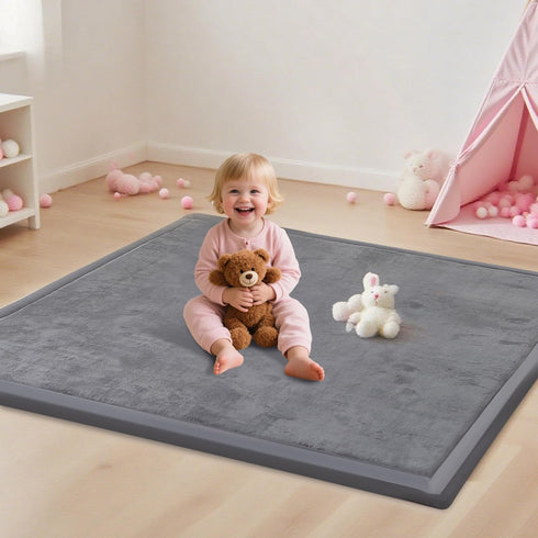 PapaMama Baby Play Mat for Floor, 1.3" Thick Memory Foam Muscle Playpen Cushion,