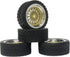 4PCS 65mm RC Rally Car Rubber Tires and Plastic Plating Wheel Rims Set 12mm Hex for 1/10 RC On-Road Rally Drift Racing Car for HSP Tamiya Sakura HPI WR8 HSP TT02 WLtoys (Gold Silver)