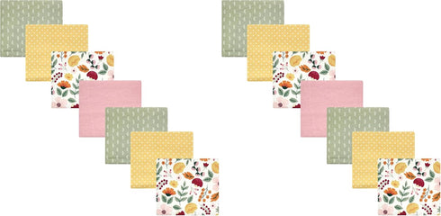Hudson Baby Unisex Baby Cotton Flannel Receiving Blankets Bundle, Fall Botanical, One