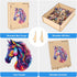 Horse Wooden Jigsaw Puzzles for Adults, 200 Pcs Beautiful Wooden Puzzle with Box, Family Game Birthday Gifts (10.8 *