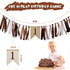 1st Birthday Decorations for High Chair Banner Boy's First Highchair Birthday Banner Baby Wild One Burlap Decorations