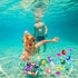 Diving Gem Pool Toys Sand Toys, 14 Color Diamond Treasure Chest Summer Swimming Gems Pirate Diving Toy Set
