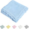 100% Cotton Baby Blanket, Knit Lace, Soft Warm Toddler Blanket, 30 x 40 Inches, Sky Blue