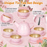 Set 49PCS Set Playset, Set 3-8, iAOVUEBY Tea Party for Little Girls, Princess Tea Time Toys Including Tea Dessert