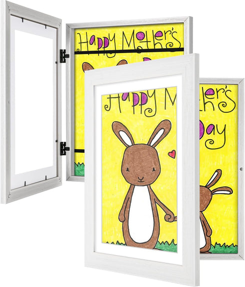 2 Pack White Kids Art Frame, 10x12.5 Child Artwork Display Frame Without
