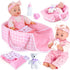 AuntyFey 12" Baby Doll Set, Baby Doll Bassinet with Accessory for Girl